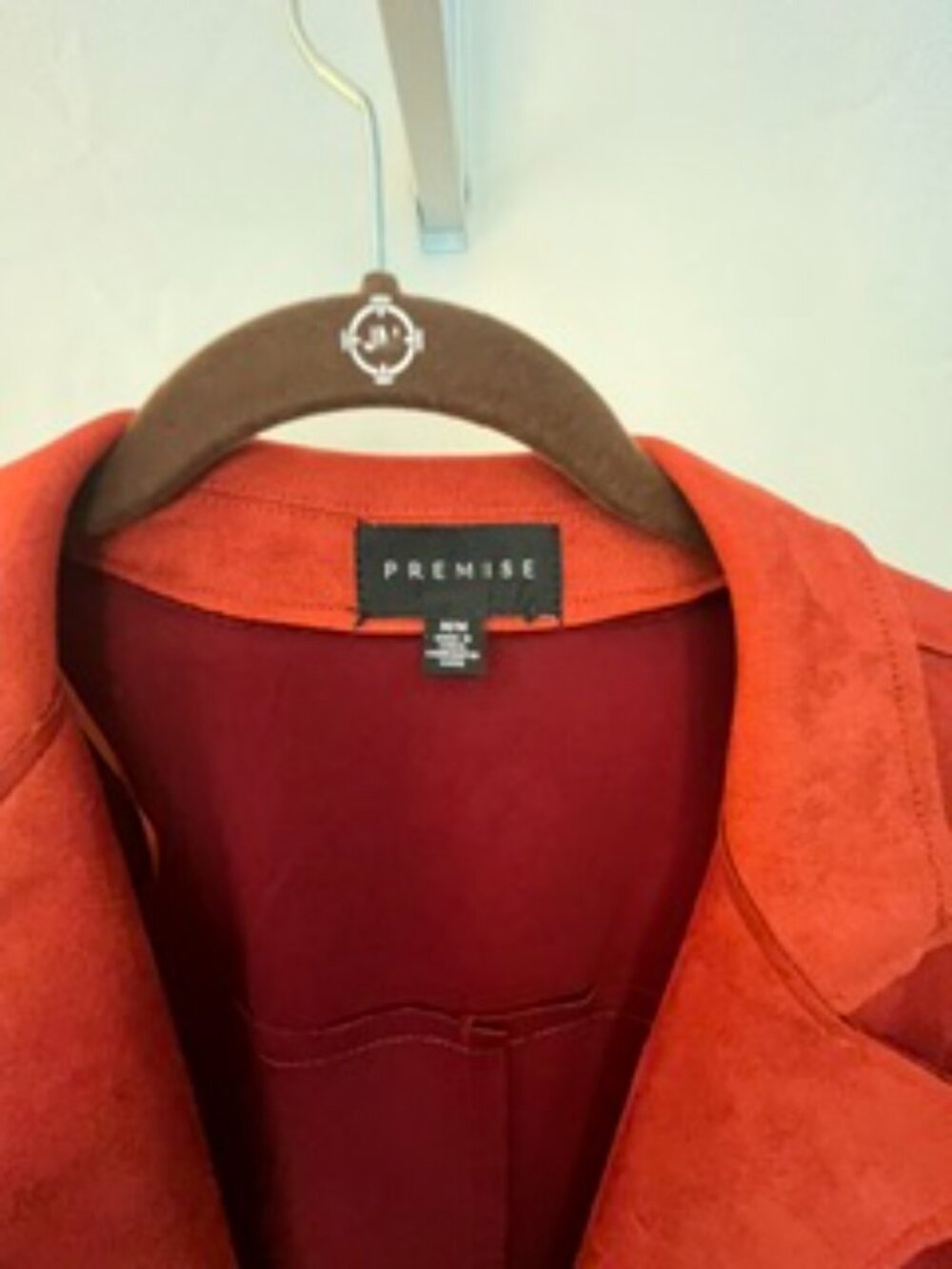 Premise Boutique Faux Suede Longline Blazer Jacket Rust M - Picture 5 of 7